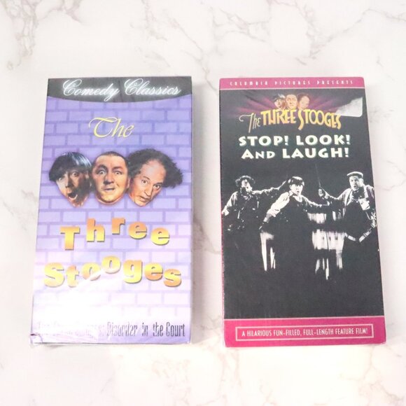 8pc Vintage 90s VHS Tape Mixed Movie Bundle Lot - Stooges, Harry Potter, NBA - Picture 4 of 11